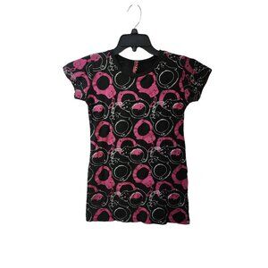 Hollywood Cartel Vintage y2k Black Pink Handcuff Top Juniors Large